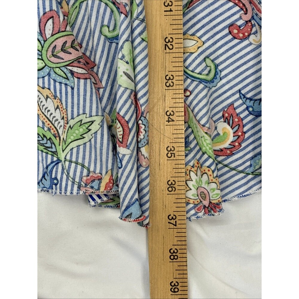 Me 2 Magic High Low Ruffle Skirt Small Colorful Blue Stripe Paisley Dopamine Y2K - Picture 15 of 15
